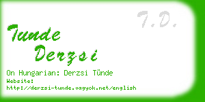 tunde derzsi business card