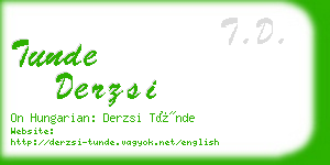 tunde derzsi business card